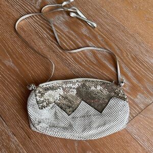 Vintage Whiting & Davis Silver and white chain link Crossbody Bag